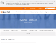 Tablet Screenshot of ir.shoretel.com